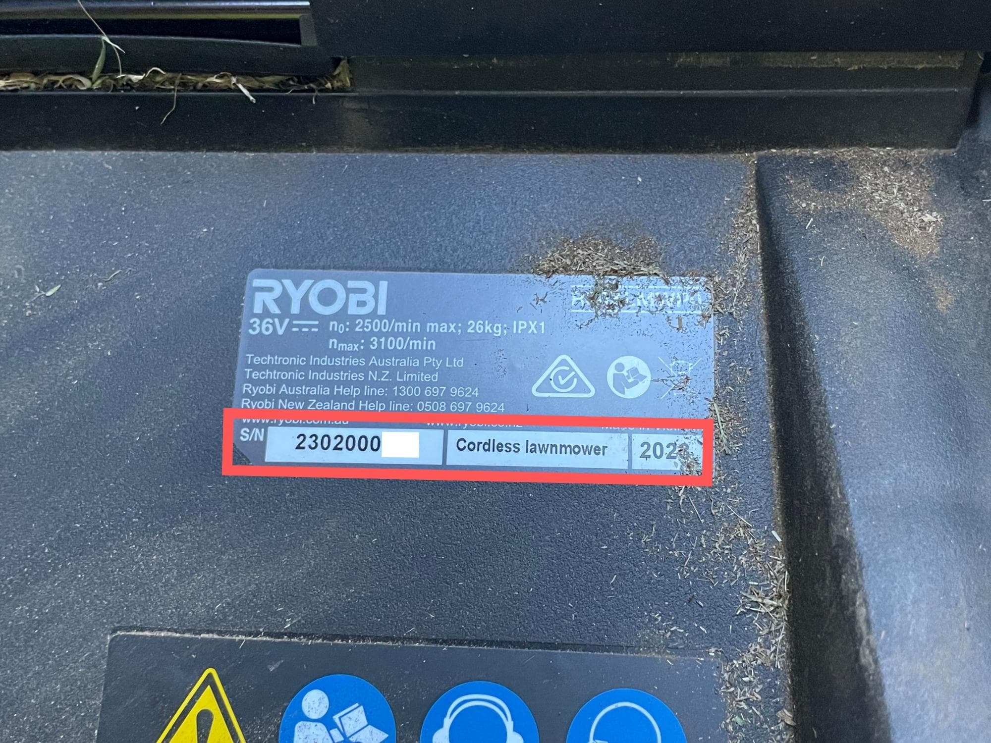 Where Is The Serial Number For A Ryobi V Hp Lawn Mower Garden Knocks